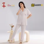Classic Notch Collar Short Sleeve Pajama Set - Image 6