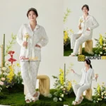 Lavender Tulip Satin Pajama Set