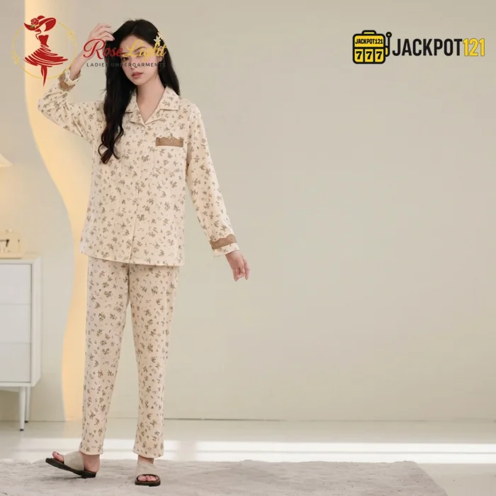 Meadow Floral Knit Cotton Pajama Set - Image 2
