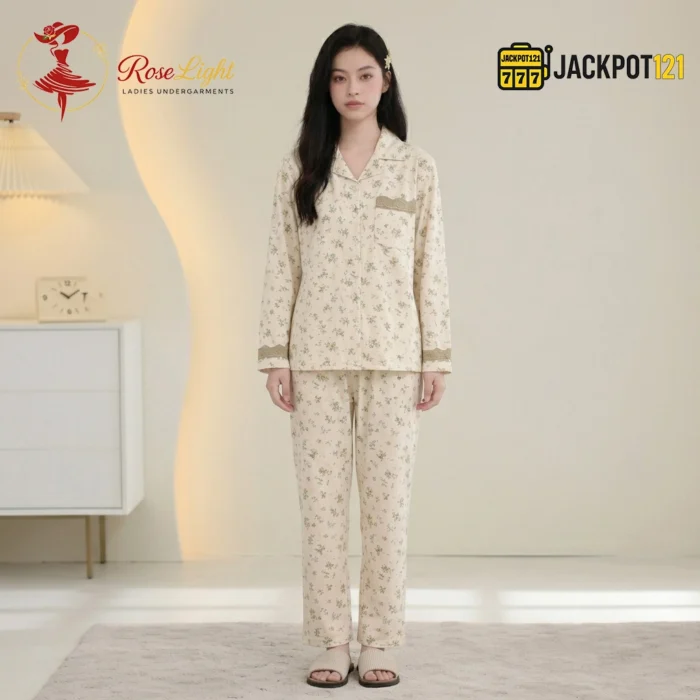 Meadow Floral Knit Cotton Pajama Set - Image 9
