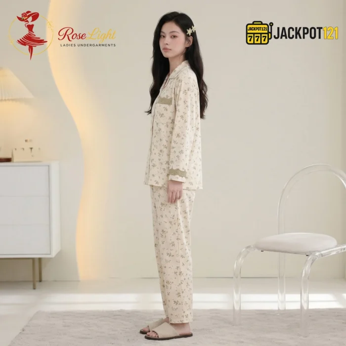 Meadow Floral Knit Cotton Pajama Set - Image 10