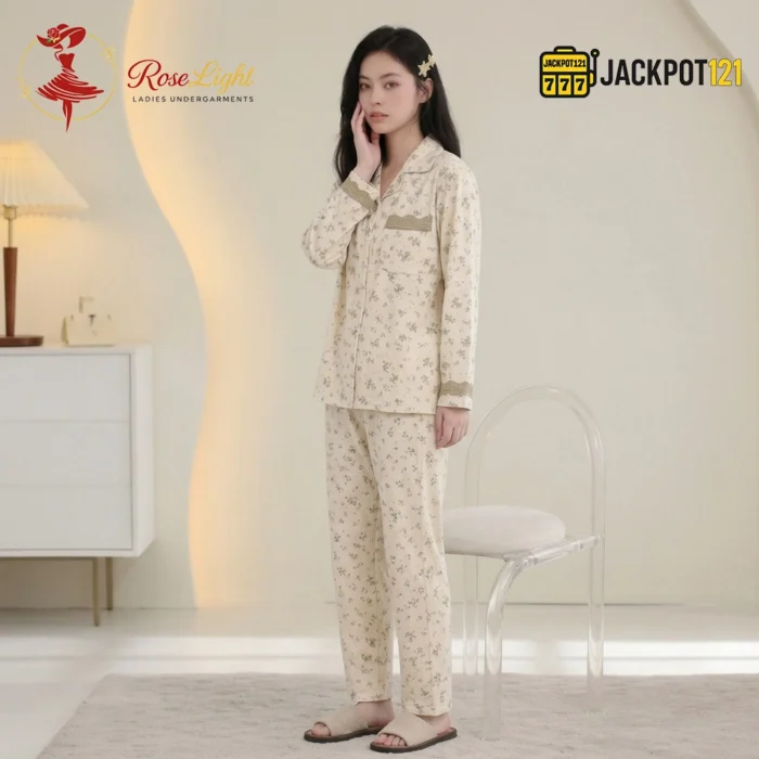 Meadow Floral Knit Cotton Pajama Set - Image 12