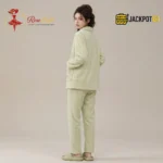 Notch Collar Chenille Fleece Pajama Set - Image 10