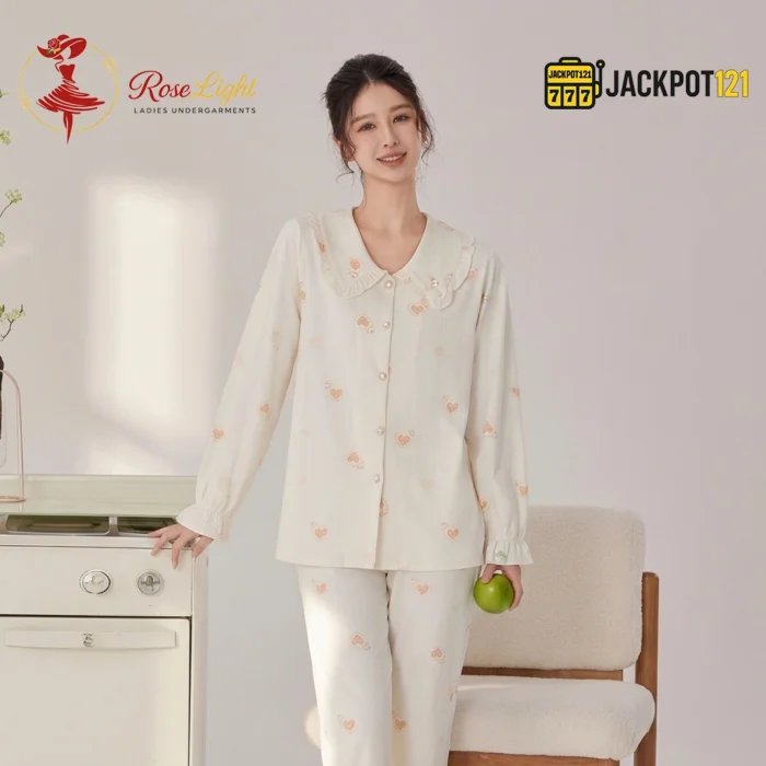 Petal Doll Collar Cotton Pajama Set - Image 8