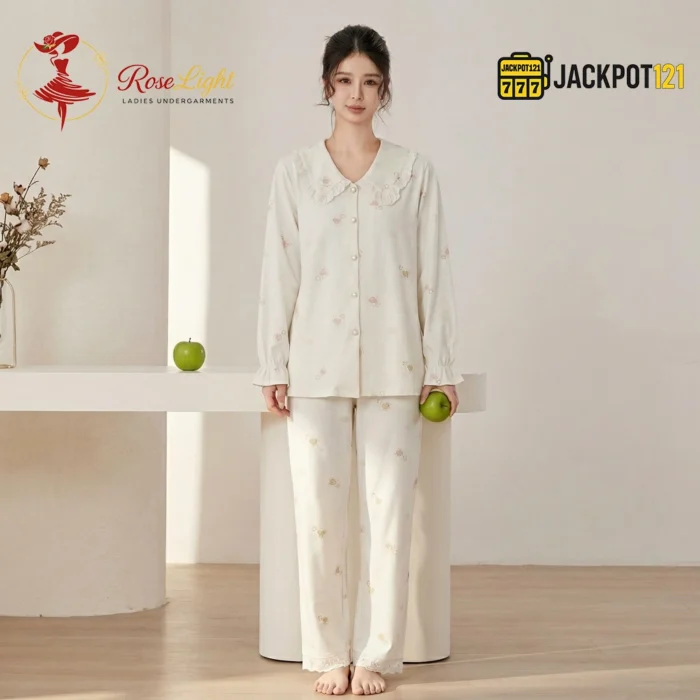 Petal Doll Collar Cotton Pajama Set - Image 14
