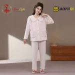 Peter Pan Collar Chenille Fleece Pajama Set - Image 2
