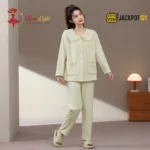Peter Pan Collar Chenille Fleece Pajama Set - Image 8