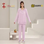 Ruffle Collar 2-Piece Pajama Set - Image 2