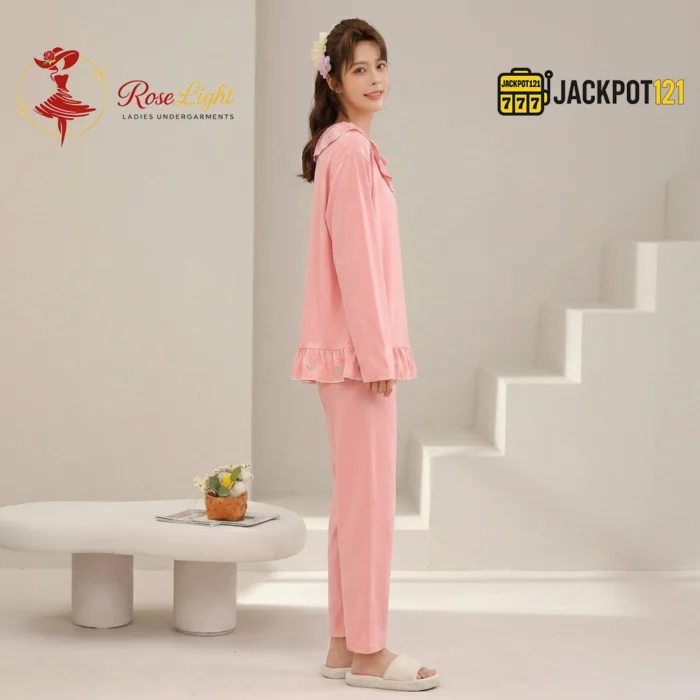 Ruffle Collar 2-Piece Pajama Set - Image 10