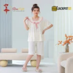 Sailor Bow Collar Short Sleeve Cotton Pajama Set - Image 5