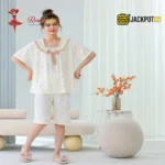 Sailor Bow Collar Short Sleeve Cotton Pajama Set - Image 8