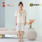 Sailor Bow Collar Short Sleeve Cotton Pajama Set - Image 9