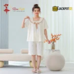 Sailor Bow Collar Short Sleeve Cotton Pajama Set - Image 11