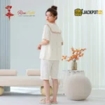 Sailor Bow Collar Short Sleeve Cotton Pajama Set - Image 12