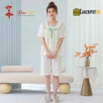 Sailor Bow Collar Short Sleeve Cotton Pajama Set - Image 17