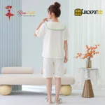 Sailor Bow Collar Short Sleeve Cotton Pajama Set - Image 19