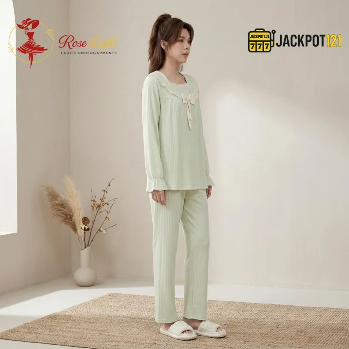 Sailor Collar Two-Piece Pajama Set - Image 3