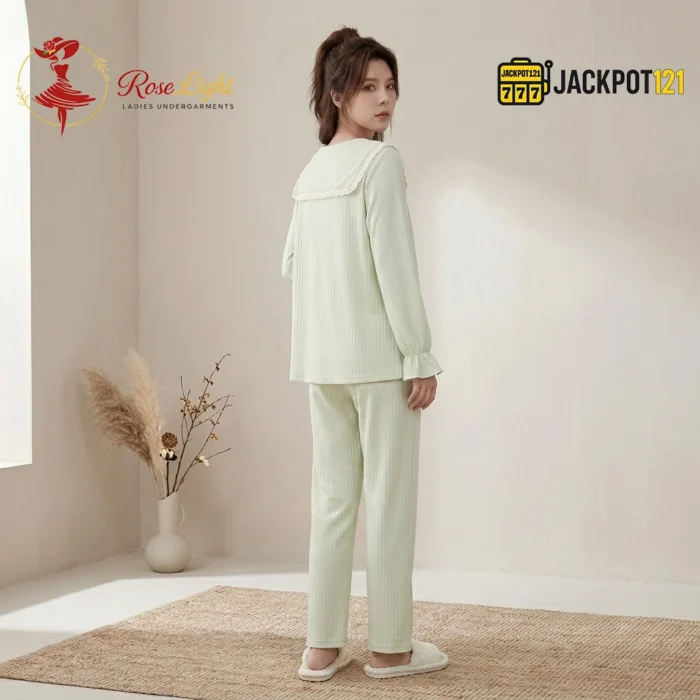 Sailor Collar Two-Piece Pajama Set - Image 5