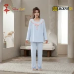 Sailor Collar Two-Piece Pajama Set - Image 17