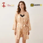 Satin Polka Dot 3-Piece Robe Set - Image 4