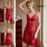 Scarlet Lace Sheer Sleep Dress - Image 2