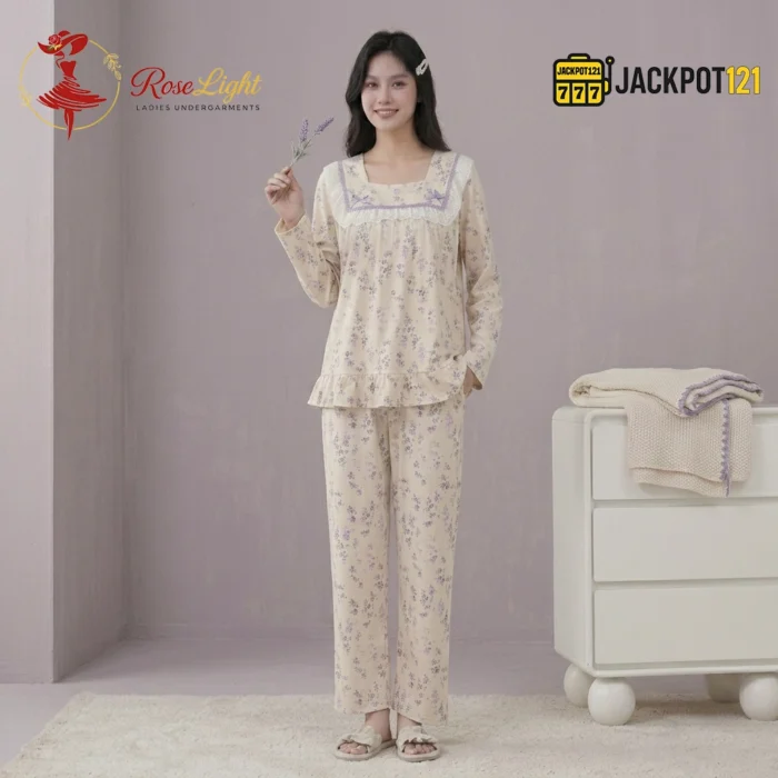Vintage Bloom Cotton Pajama Set - Image 5