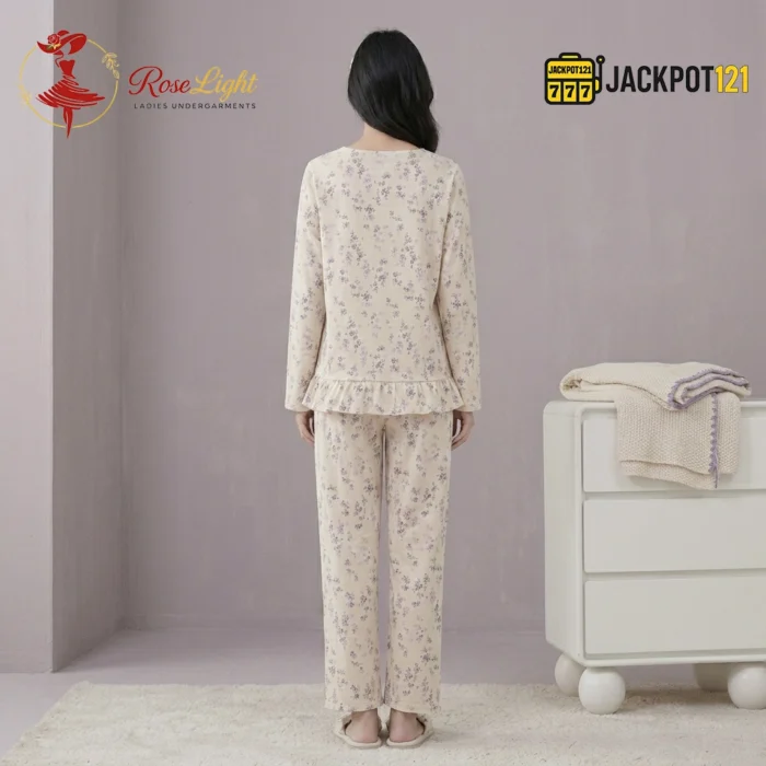 Vintage Bloom Cotton Pajama Set - Image 7