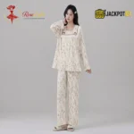 Vintage Bloom Cotton Pajama Set - Image 9