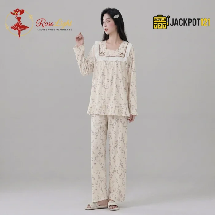 Vintage Bloom Cotton Pajama Set - Image 12