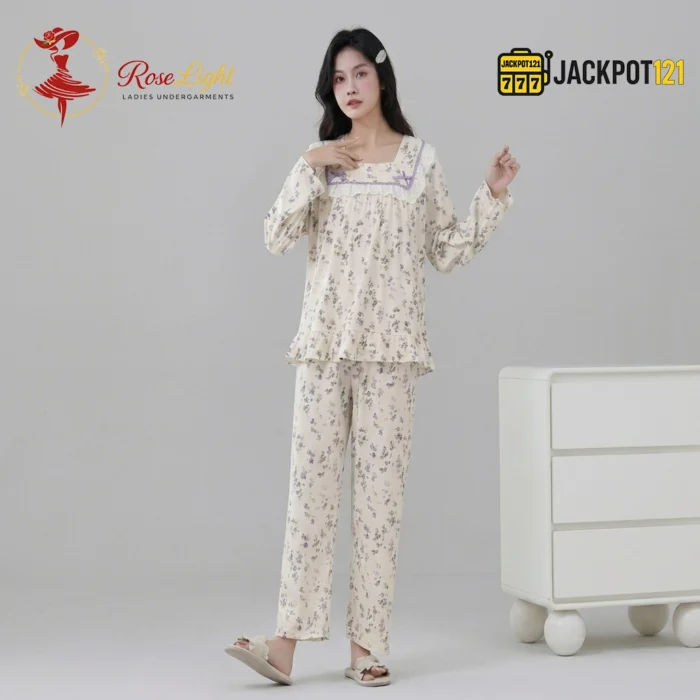 Vintage Bloom Cotton Pajama Set - Image 14