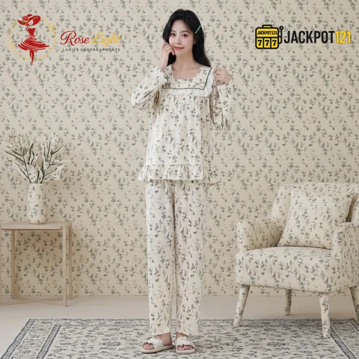 Vintage Bloom Cotton Pajama Set - Image 15