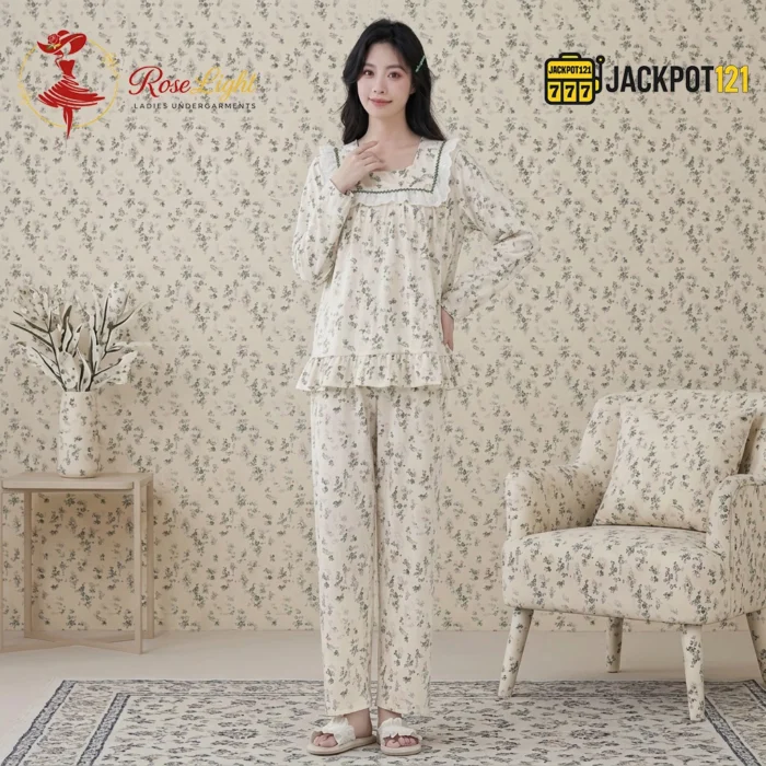 Vintage Bloom Cotton Pajama Set - Image 17