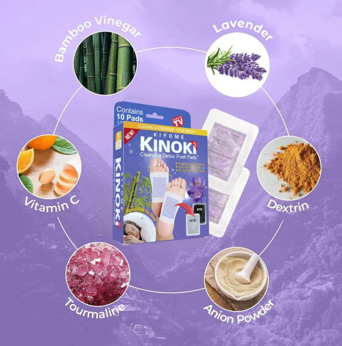 Kinoki Lavender Herbal Foot Pads – Bamboo Vinegar Overnight Foot Care & Relaxation Patches - Image 4